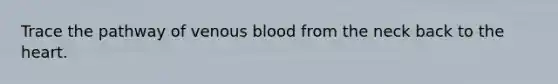 Trace the pathway of venous blood from the neck back to the heart.