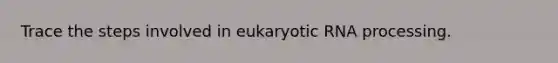 Trace the steps involved in eukaryotic RNA processing.