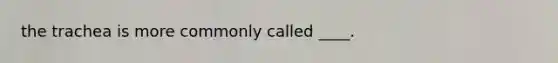 the trachea is more commonly called ____.