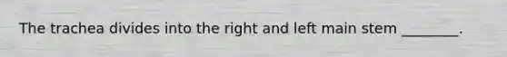 The trachea divides into the right and left main stem ________.