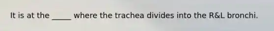 It is at the _____ where the trachea divides into the R&L bronchi.