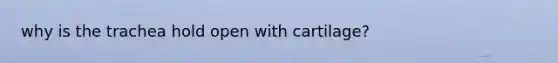 why is the trachea hold open with cartilage?