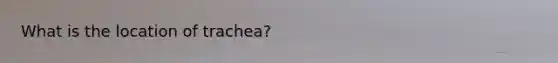 What is the location of trachea?