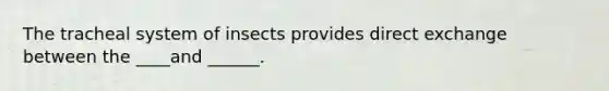 The tracheal system of insects provides direct exchange between the ____and ______.