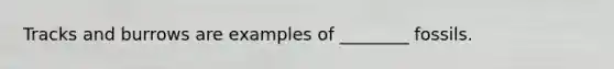 Tracks and burrows are examples of ________ fossils.