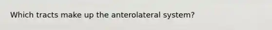 Which tracts make up the anterolateral system?