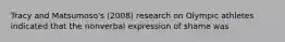 Tracy and Matsumoso's (2008) research on Olympic athletes indicated that the nonverbal expression of shame was