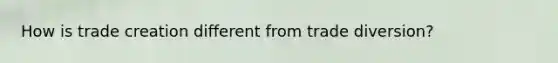 How is trade creation different from trade diversion?