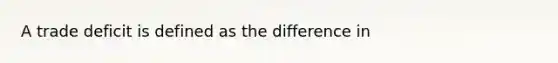 A trade deficit is defined as the difference in