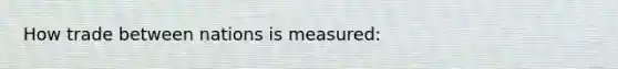 How trade between nations is measured: