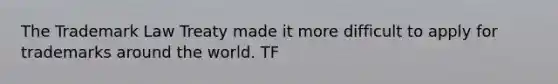 The Trademark Law Treaty made it more difficult to apply for trademarks around the world. TF