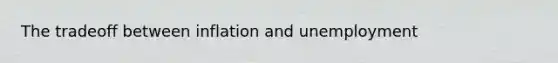 The tradeoff between inflation and unemployment