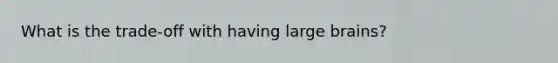 What is the trade-off with having large brains?