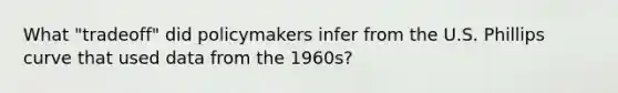 What "tradeoff" did policymakers infer from the U.S. Phillips curve that used data from the 1960s?