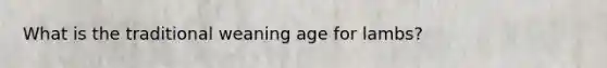 What is the traditional weaning age for lambs?
