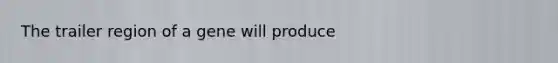 The trailer region of a gene will produce