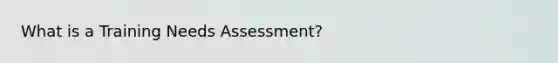 What is a Training Needs Assessment?