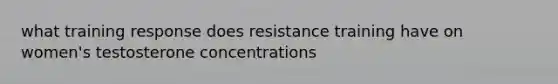 what training response does resistance training have on women's testosterone concentrations