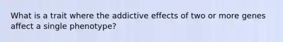 What is a trait where the addictive effects of two or more genes affect a single phenotype?