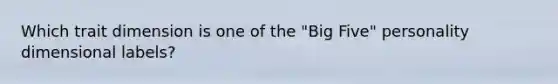 Which trait dimension is one of the "Big Five" personality dimensional labels?