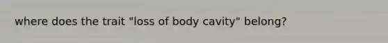 where does the trait "loss of body cavity" belong?