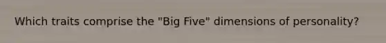 Which traits comprise the "Big Five" dimensions of personality?