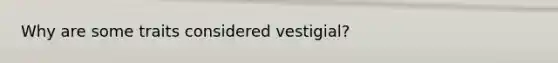 Why are some traits considered vestigial?