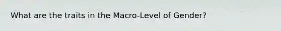 What are the traits in the Macro-Level of Gender?