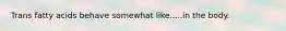 Trans fatty acids behave somewhat like.....in the body.