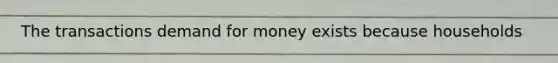 The transactions demand for money exists because households