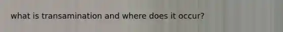 what is transamination and where does it occur?