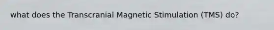 what does the Transcranial Magnetic Stimulation (TMS) do?