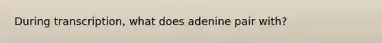 During transcription, what does adenine pair with?