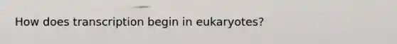 How does transcription begin in eukaryotes?