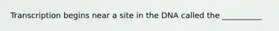 Transcription begins near a site in the DNA called the __________