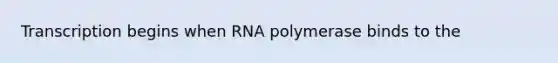 Transcription begins when RNA polymerase binds to the