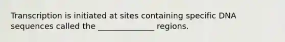 Transcription is initiated at sites containing specific DNA sequences called the ______________ regions.