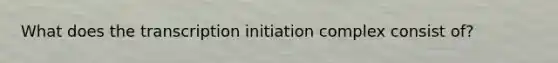 What does the transcription initiation complex consist of?