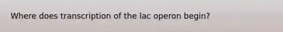 Where does transcription of the lac operon begin?