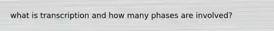 what is transcription and how many phases are involved?