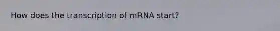 How does the transcription of mRNA start?