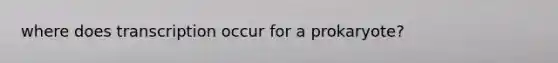 where does transcription occur for a prokaryote?