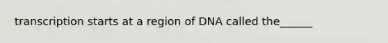 transcription starts at a region of DNA called the______