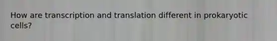 How are transcription and translation different in prokaryotic cells?