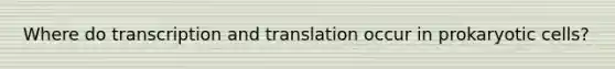 Where do transcription and translation occur in prokaryotic cells?