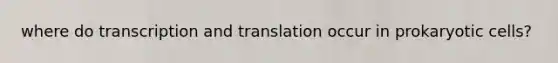 where do transcription and translation occur in prokaryotic cells?