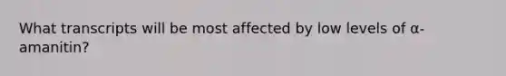What transcripts will be most affected by low levels of α-amanitin?