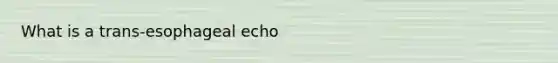 What is a trans-esophageal echo