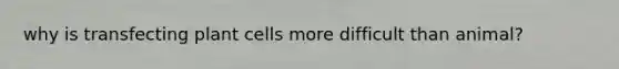 why is transfecting plant cells more difficult than animal?