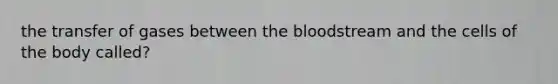 the transfer of gases between the bloodstream and the cells of the body called?